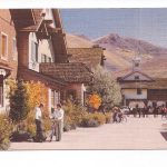 Linen Postcard.  Challenger Inn, Sun Valley, Idaho.  Bikes.