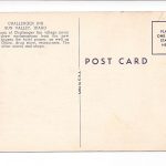 Linen Postcard.  Challenger Inn, Sun Valley, Idaho.  Bikes. - Image 2