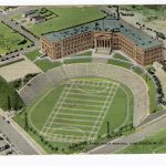 Linen postcard.  El Paso High School and Stadium, El Paso, Texas.
