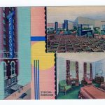 Linen postcard.  Hotel Chicagoan, 67 W Madison Ave, Chicago, Illinois. Lounge, Bedroom.