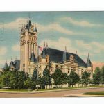 Linen postcard.  Spokane County Court House, Spokane, Washington.