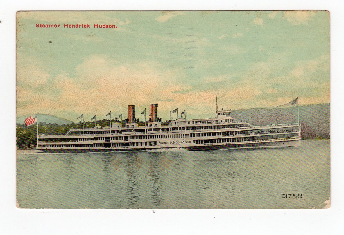 Old postcard. Steamer Hendrick Hudson. Ship. 1913. Jackie's Vintage