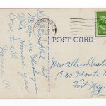 White border postcard.  U S Veterans' Hospital, Muskogee, Oklahoma.  1947. - Image 2
