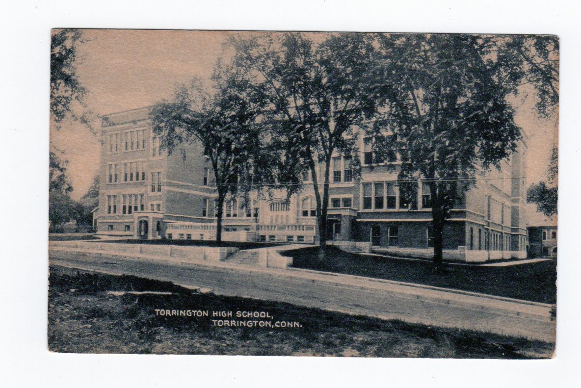 Old postcard. Torrington High School, Torrington, Connecticut. Jackie