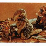 Chrome postcard.  Nagy the Busy Beaver.  Steiff Zoo Favorites.