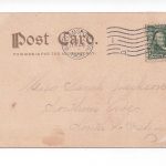 Old postcard.  Last Day of Summer 1905.  Boy, Girl, bonnet, beach.  Back undivided. - Image 2