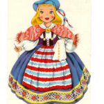 Chrome postcard.  Doll of Sweden.  1962.