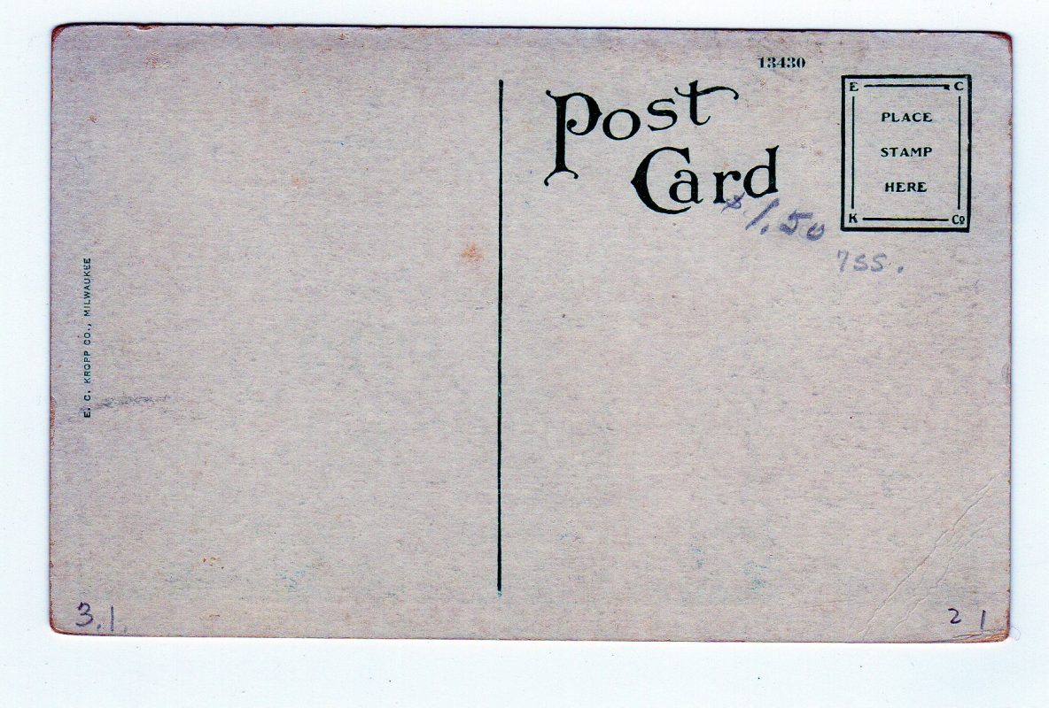 White border postcard. Ash Grove Cement Co, Chanute, Kansas. Jackie's