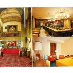 Chrome postcard.  The Midland Hotel, 172 W Adams St, Chicago, Illinois.  Lobby, conference room, guest room.