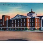 Linen postcard.  The First Baptist Church, Gulfport, Mississippi.