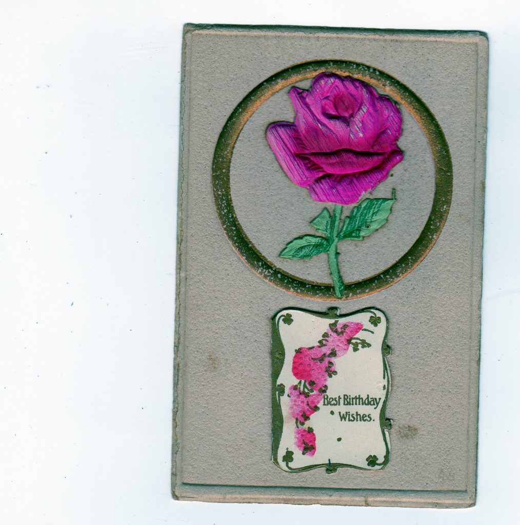 A Happy Birthday greetings postcard with roses – Old Vintage Postcards