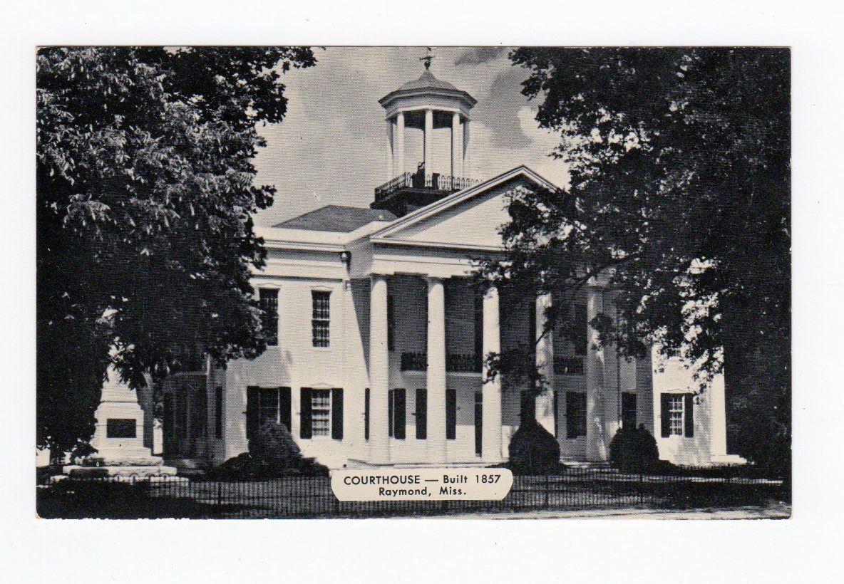 Postcard. Courthouse, Raymond, Mississippi. Court House. Jackie's
