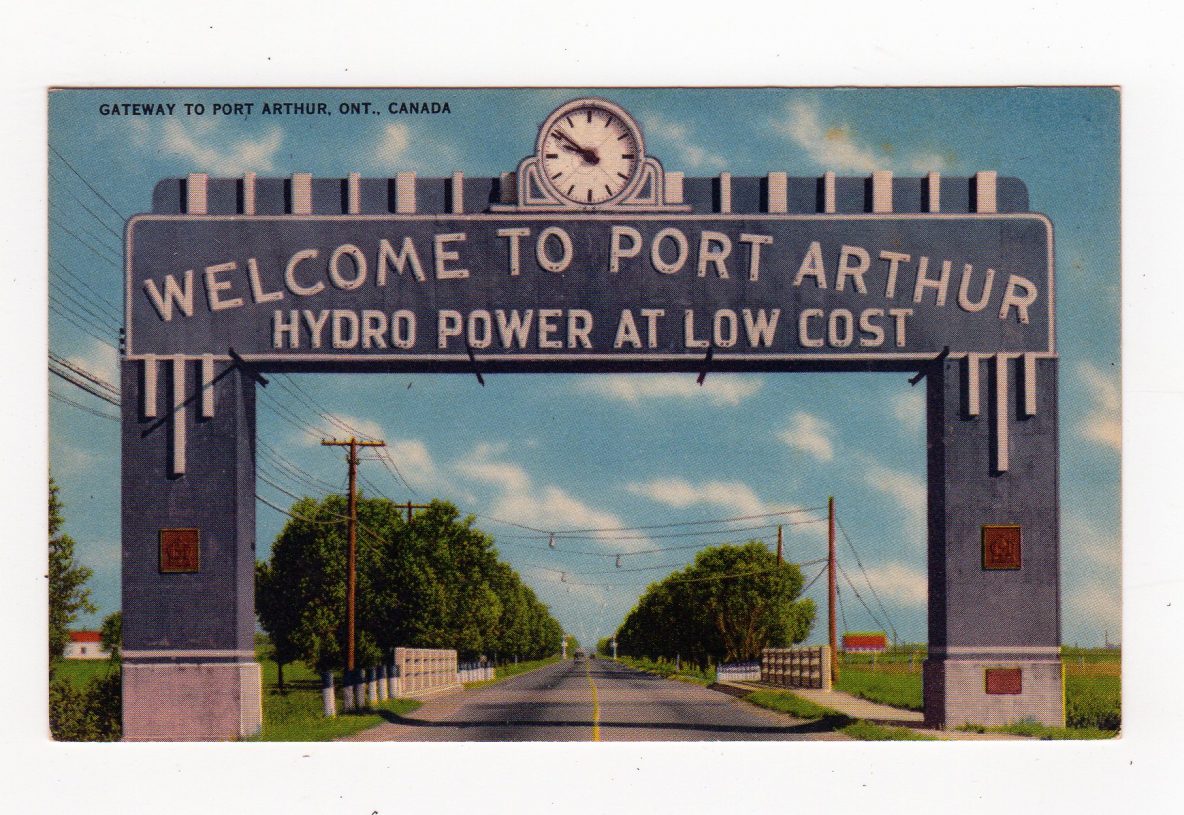 Postcard. to Port Arthur Hydro Power at low cost. Ontario