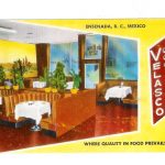 Postcard.  Velasco's Cafe, 125 Ruiz Ave, Ensenada, BC, Mexico.  1959.