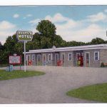 Linen postcard.  Dusty' Motel, Route 40, Effingham, Illinois.