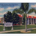 Linen postcard.  Sugar Office Building, United States Sugar Corporation, Clewiston, Florida.