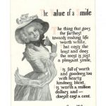 Old postcard.  The Value of a smile.  Poem by George W Cooper.  1906.