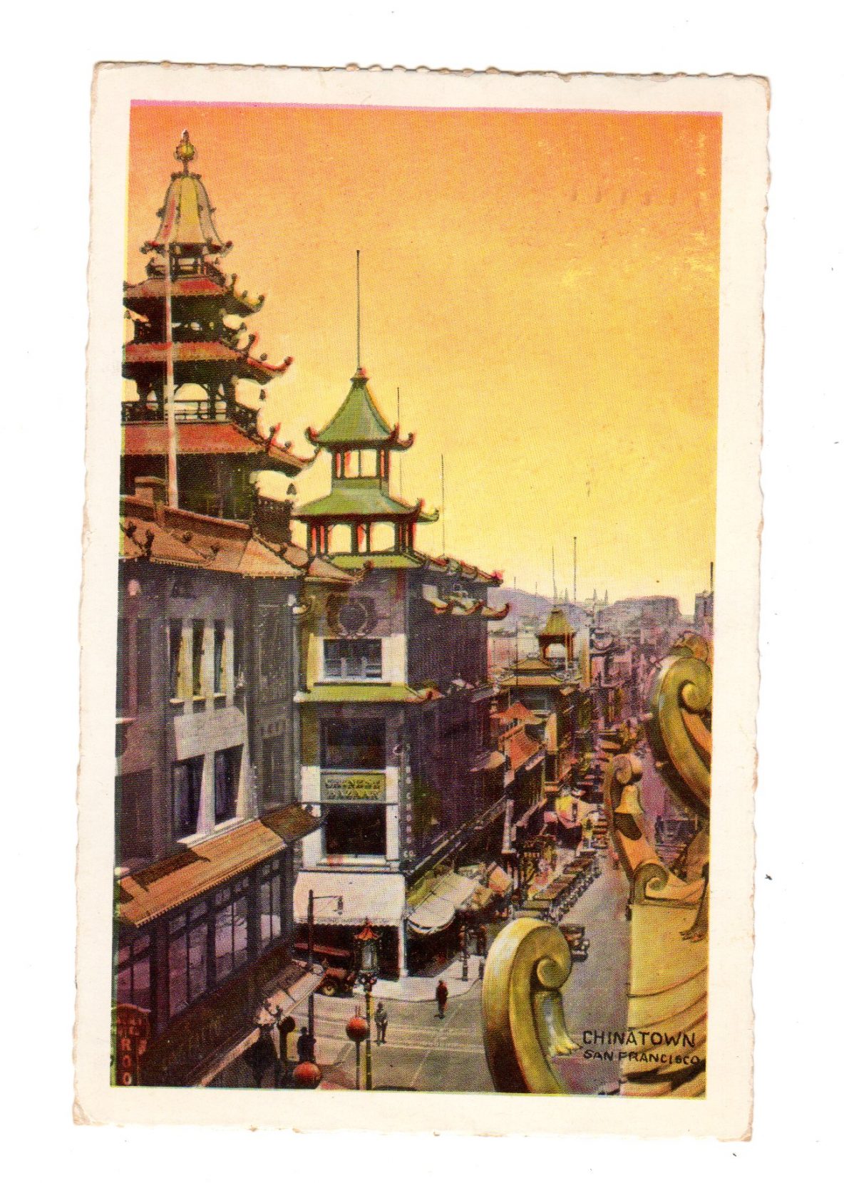 Chrome postcard. Chinatown, San Francisco, California. 1950. Grant ...