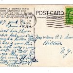 Linen postcard.  Columbia-Wrightsville Arch Bridge on Lincoln Highway, showing Columbia between Lancaster and York, Pennsylvania.  1936.  Across Susquehanna River. - Image 2