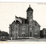Real photo postcard.  Courthouse, Creston, Iowa.  1945.