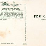 Chrome postcard.  Warwick Light Station, Warwick Neck, Rhode Island.  Lighthouse. Narragansett Bay. - Image 2