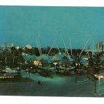 Chrome postcard.  The New Jersey Tercentenary Pavilion, New York World's Fair. 1964.