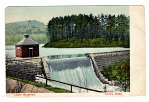 Old postcard. Leeds Reservoir, Leeds, Massachusetts. Undivided back.