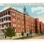 White border postcard.  Sacred Heart Academy, Grand 'Mere, Quebec, Canada.