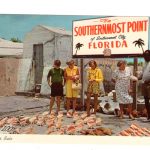 Chrome postcard.  The Southernmost Point of Southernmost City, Florida.  Sea shells for sale.
