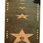 Chrome postcard.  Walk of Fame, Hollywood, California. Randolph Scott, Gary Cooper.