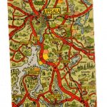 Old postcard.  Map, Uppsala, Sweden.  Sigtuna.