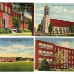 Four linen postcards.  Boys Town, Nebraska.  Grade School, Central Power House, Heating Plant and Laundry, Dowd Memorial Chapel, Medical Center.
