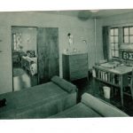 Postcard.  Dorm Room, Ferguson Hall, Westminster College, New Wilmington, Pennsylvania.