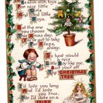 Old postcard.  Christmas tree, child, fairy, poem.  Embossed.  1914.