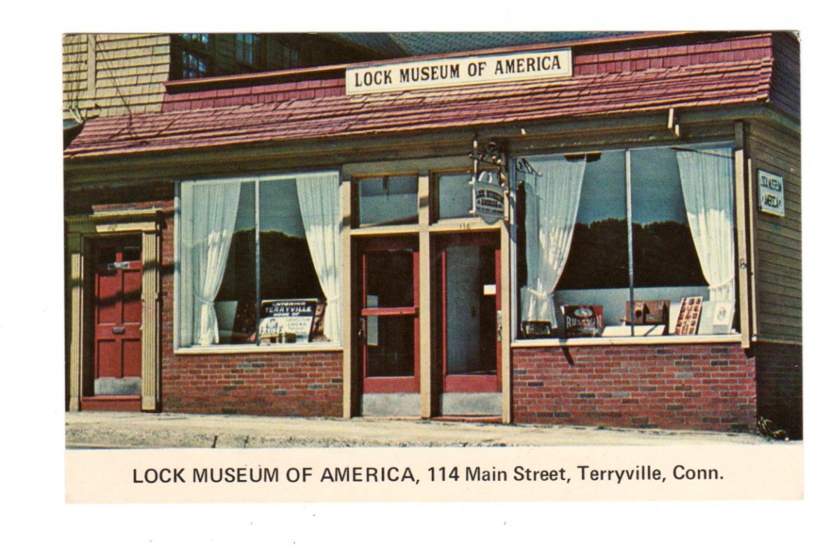 Chrome postcard. Lock Museum of America, Terryville, Connecticut