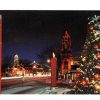 Chrome postcard. Country Club Plaza, Kansas City, Missouri.  Night, Christmas decorations, tree. Yuletide.