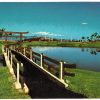 Chrome postcard.  Royal Lahaina Golf Club and The Sheraton Maui Hotel.  Molokai seen in distance.  Hawaii.