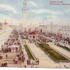 Old postcard.  North Plaza, White City, Chicago, Illinois. 1906.  Undivided back.