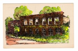 Postcard.  Ruins of Gold Rush Buildings at Eldorado, California.  Drawing.