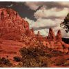 Chrome Postcard.  Red Rock Formations in Oak Creek Canyon, Flagstaff, Arizona.  1951.
