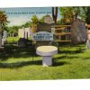 Linen postcard.  Site of the Old Watch House, Plymouth, Massachusetts.