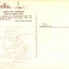 Chrome postcard.  Castle Hill Light, Newport, Rhode Island.  Lighthouse, sailboat, map. - Image 2