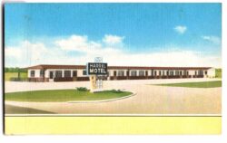 Linen postcard.  Harrel Motel, Liberal, Kansas. 1960.