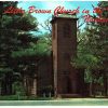 Chrome postcard.  The Little Brown Church in the Vale, Nashua, Iowa.   Rev Glenn L Utterback, Minister.  Iowa map on back.