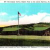 Linen postcard.  The Summit Tavern, highest point on the Lincoln Highway, between Cheyenne and Laramie on top of Sherman Hill, Wyoming.