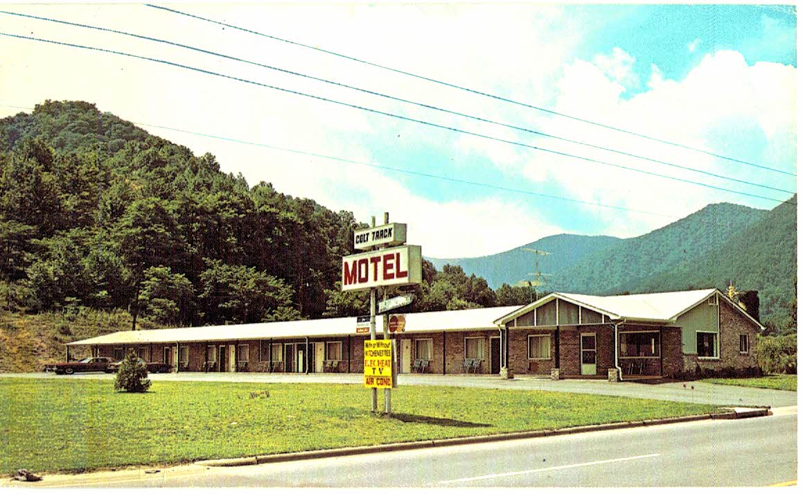 Chrome postcard. Colt Track Motel, Maggie Valley, North ...