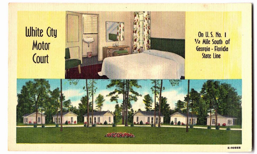 Linen postcard. White City Motor Court, State Line