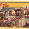 Linen postcard.  Georgia large letter.