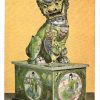Chrome Postcard.  Buddhist Lion with stand.  National Gallery of Art, Washington DC.  Widener Collection.