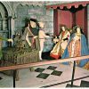 Chrome postcard.  Christopher Columbus meets King Ferdinand and Queen Isabella of Spain.  American Heritage Wax Museum, Scottsdale, Arizona.